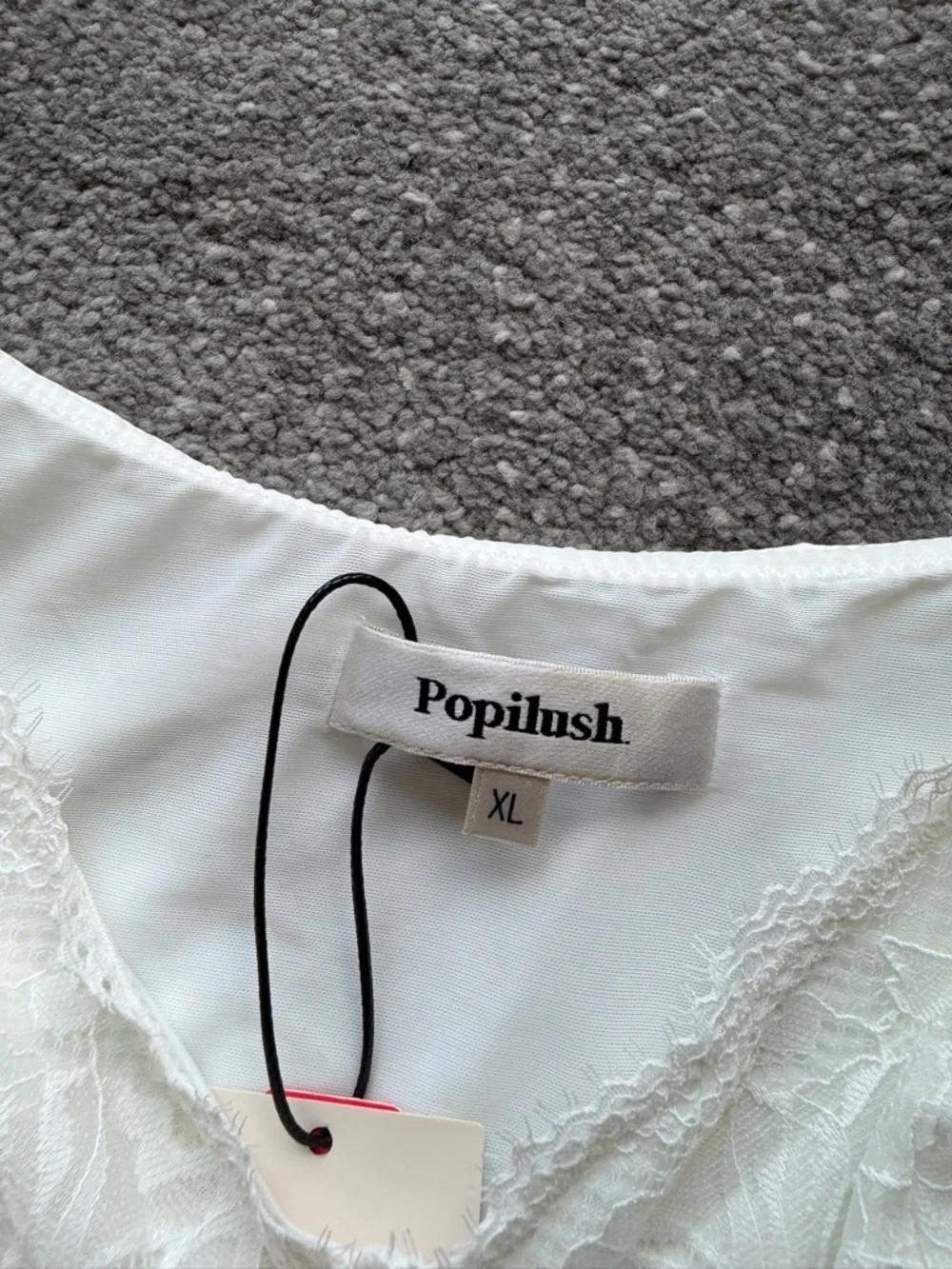 Popilush White Lace Cap Sleeve V Neck Shapewear Tummy Control Bodysuit - Picture 4 of 5